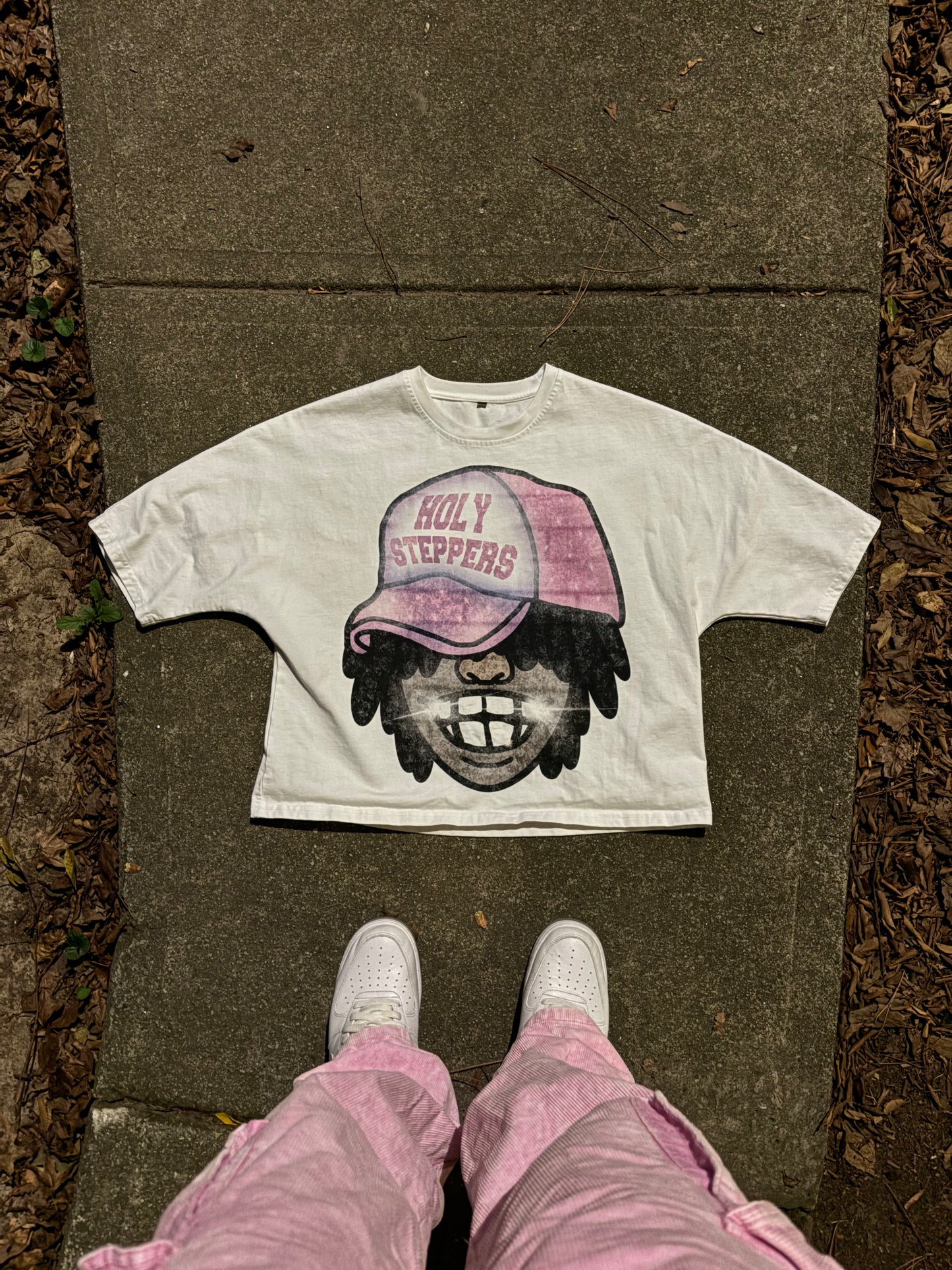Holy Steppers Cartoon Cropped Boxy Tee