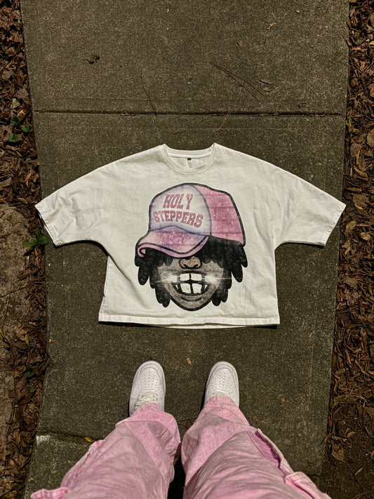 Holy Steppers Cartoon Cropped Boxy Tee